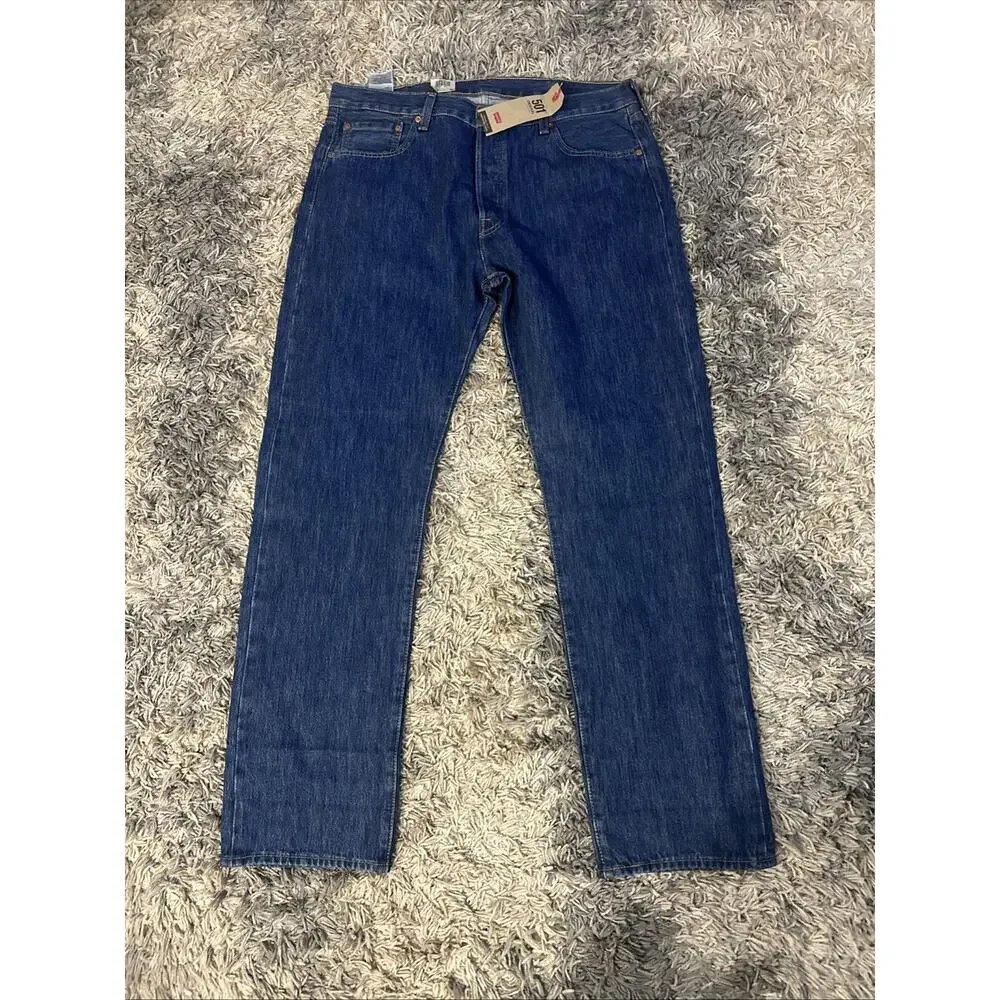 Levis 501 Original Fit Jeans Straight Leg Button Fly 100% Cotton Jeans 38x34
